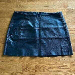 Diesel Women's Black Leather Mini Skirt Micro Biker Moto Vintage